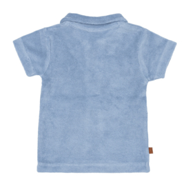 POLO BLAUW TERRY MET SMILE LOGO, HAPPY WITH YOU