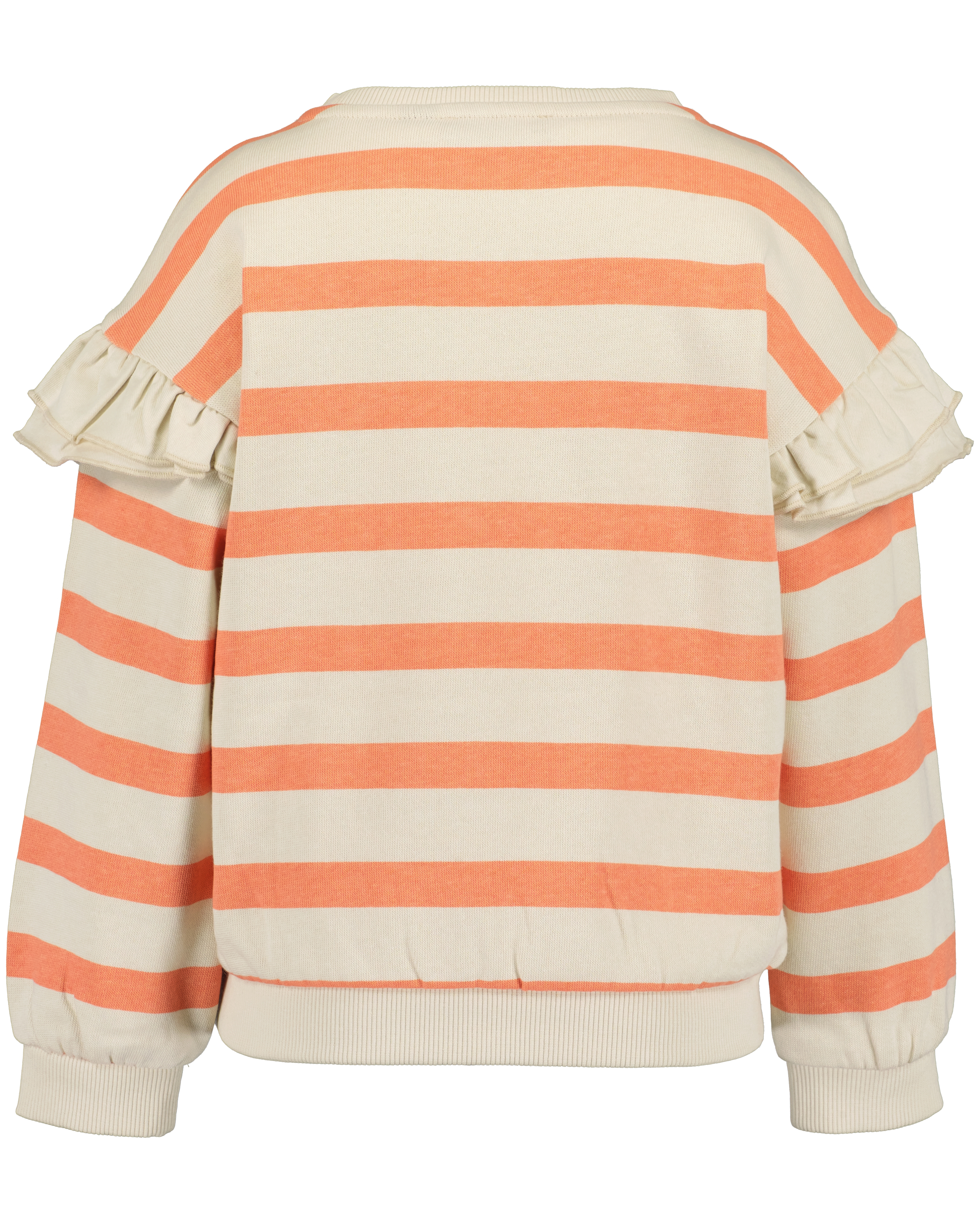 SWEATER  FLOWERS GESTREEPT, MELOEN ORANJE