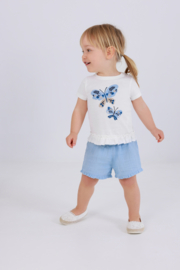 SHIRT IVOOR MET RUFFLES, BLUE GARDEN