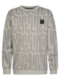 SWEATER ALL OVER PRINT, GRIJSGROEN