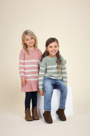 GESTREEPTE JURK KNITWEAR, SOFT FLOWER