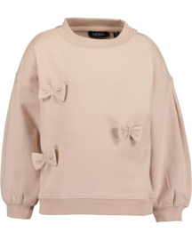 SWEATER SWAN MET STRIKKEN, POEDERROZE