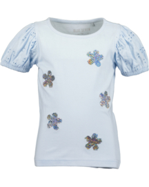 SHIRT VEEGPAILETTEN LICHT BLAUW, FLOWER