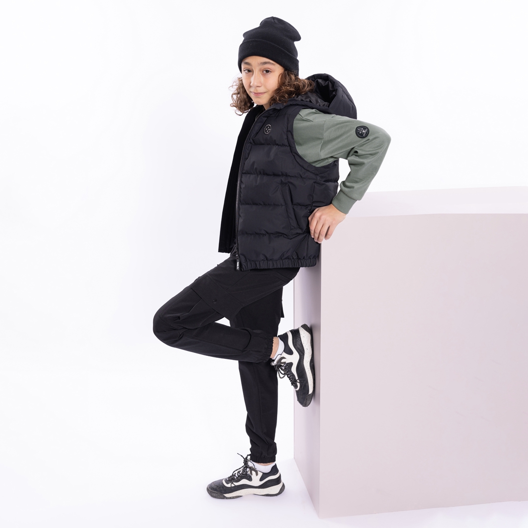 BROEK LOOSE FIT CARGO, ZWART