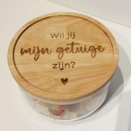 Glazen Snoeppot - Wil jij mijn getuige zijn?