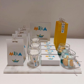 Mika - Kleurrijke Doopsuiker set met Papieren Bootje (60st)