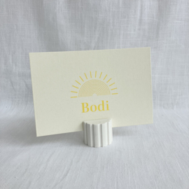 DIY Doopsuikerpakket Bodi (30 stuks) - citroengeel doopsuiker in zonnetjes thema
