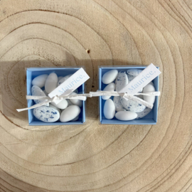 Doopsuikerset Maurice - babyblauw geboortethema met bootje (60st)