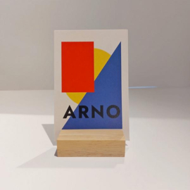 Arno - Felgekleurde geboortekaart met geometrische figuren