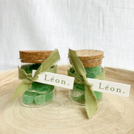 Doopsuikerset Leon –  Boho groen thema