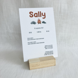 Sally - sfeervol geboortekaartje in kampeerstijl