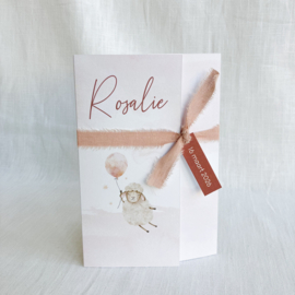 Doopsuikerset Rosalie - Lief schaapje met roze ballon (60st)