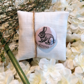 10 linnen lavendelgeurzakjes met gepersonaliseerde pin