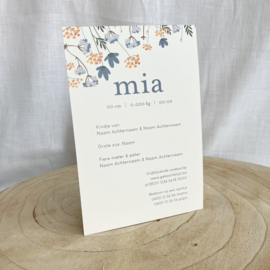 Doopsuikerset Mia - stijlvol lichtblauw met bloemen (50st)