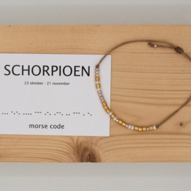 morse code armbandje, schorpioen