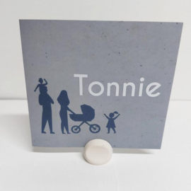 Tonnie - Stijlvol geboortekaartje met silhouet van gezin