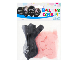 Gender Reveal confettiballonnen - roze - 4 stuks