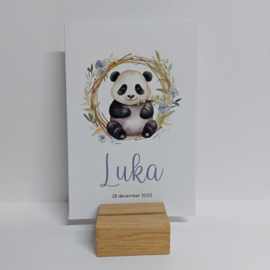 Luka - Geboortekaartje met schattige Panda