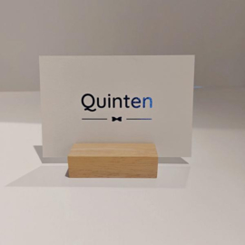 Quinten - Stijlvolle geboortekaart met blauwe foliedruk en strikje