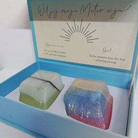 Gift set kristalzepen - Aquamarijn & Opaal - vraag meter