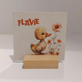 Flavie - geboortekaart met retro eendje