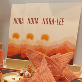 Nora - Lee - geboortekaart met sunset