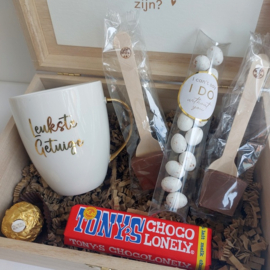 Houten kistje 'Hot Chocolat' - vraag GETUIGE