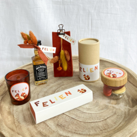 Doopsuikerset Felien met herfstkleuren en eekhoorntje (35st)