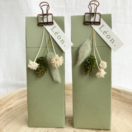 Doopsuikerset Leon –  Boho groen thema
