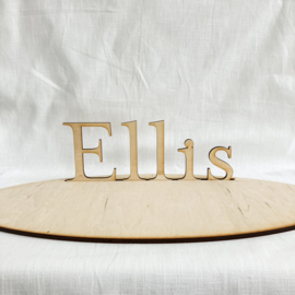 Gepersonaliseerd Houten Presentatiestuk voor Doopsuiker 'Ellis' | Ovaal Berk Hout 50 cm