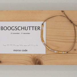 morse code armbandje, boogschutter