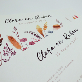 aankondiging met frisse bloemen