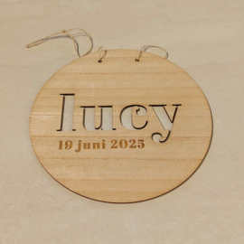 Houten naambord large, 20cm