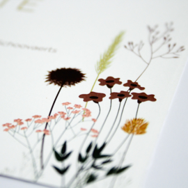 Colette - Lief geboortekaartje met bloemenweide en zachte kleurtjes