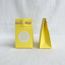DIY Doopsuikerpakket Bodi (30 stuks) - citroengeel doopsuiker in zonnetjes thema