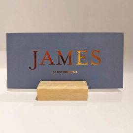 James - Stijlvolle Geboortekaart met Koperfolie