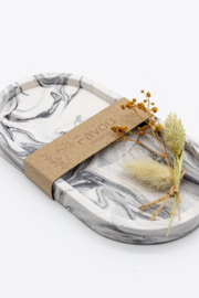 Plateau Ovaal Marble Black - Tray Dienblad Onderzetter