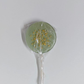 Glitterlolly grijsgroen met gouden glitters