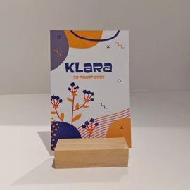 Klara - Geboortekaart met abstracte vormen in oker en lila