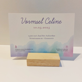 10 Dromerige uitnodigingen met lila aquarel en goudfolie - type Celine