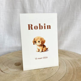 Doopsuikerset Robin - Roestkleurig met schattig hondje (60st)