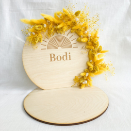 Rond Houten Presentatiestuk voor Doopsuiker | Gepersonaliseerd met Gravure