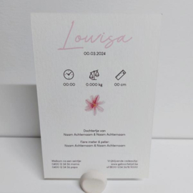Lowisa - Geboortekaartje met veldboeket