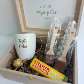 Houten kistje 'Hot Chocolat' - vraag meter of peter