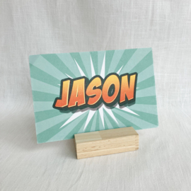 Jason - Retro geboortekaartje met comic-look