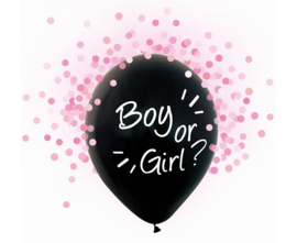 Gender Reveal confettiballonnen - roze - 4 stuks