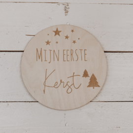 Houten mijlpaalbord | Mijn eerste kerst