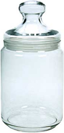 Snoeppot 1 liter met glazen deksel
