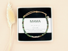 mama, Afrikaans turquoise morscode armband