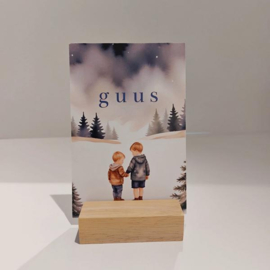 Guus - Geboortekaart met Berglandschap & Broertjes